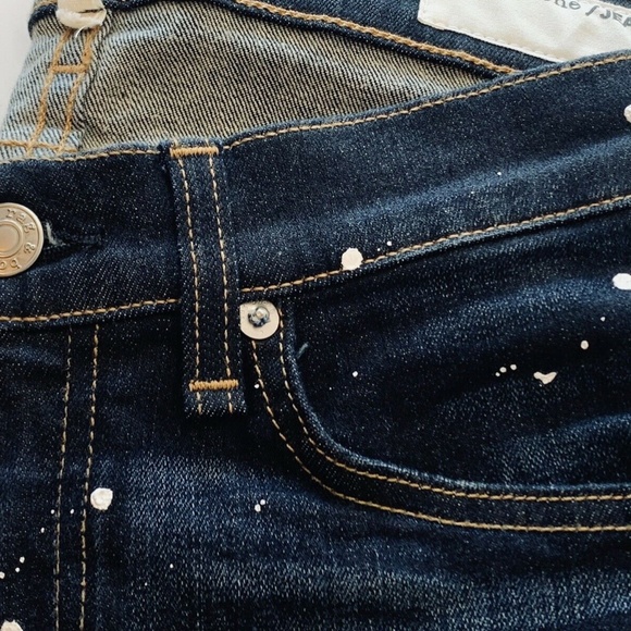 Women'sRAG & BONE Paint Splatter Cate Mid Rise Skinny Jeans Size 27 Anfield NWOT - Picture 8 of 12